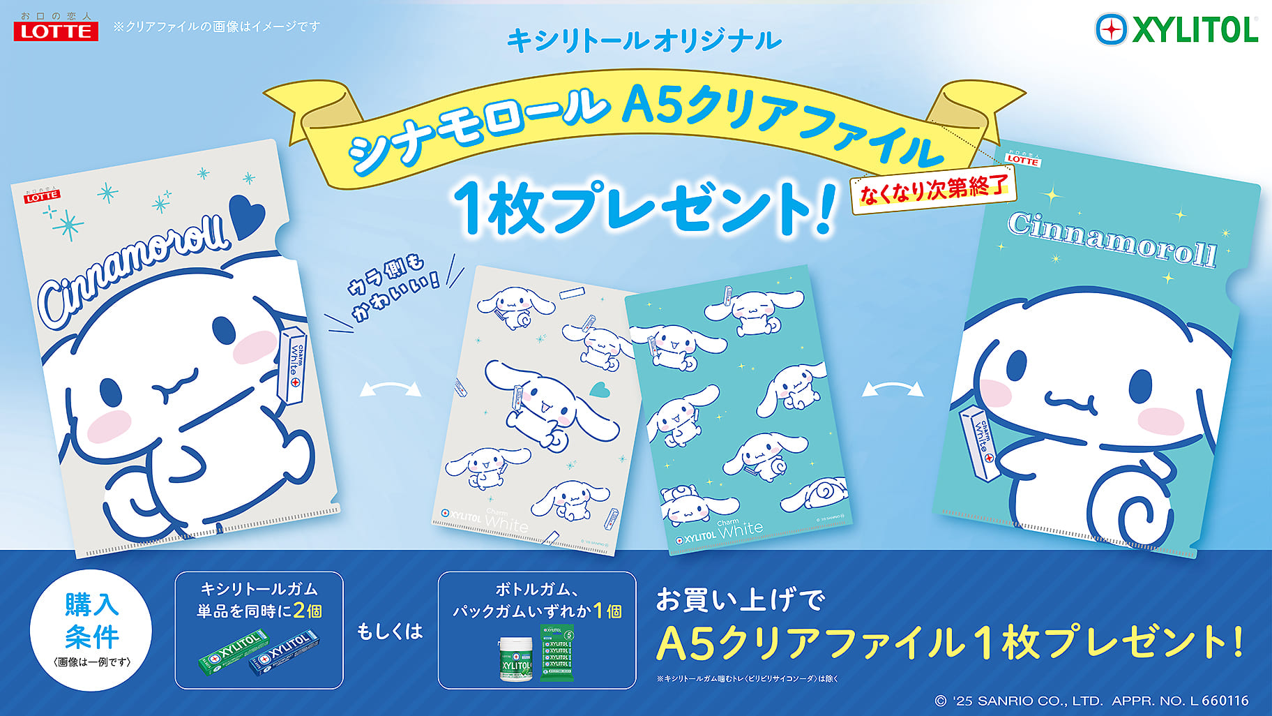 キシリトール×シナモロール 限定デザインクリアファイルプレゼントキャンペーン 6月3日より開催♡
