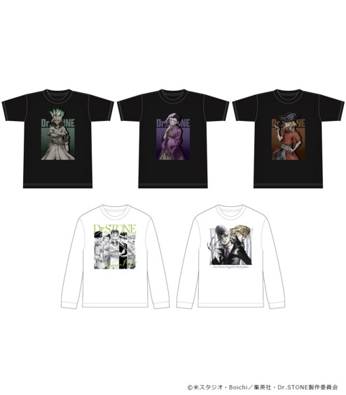 TVアニメ「Dr.STONE」のアクリルジオラマ、アクリルキャラスタンド、リブ付ロングスリーブTシャツ、クリアファイル、Tシャツ、湯のみの受注予約を7月8日より開始