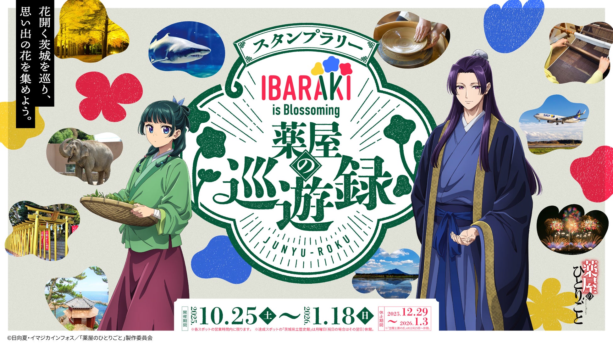 猫猫と壬氏とめぐる茨城の旅♪ 「IBARAKI is Blossoming 薬屋の巡遊録」スタンプラリー開催!