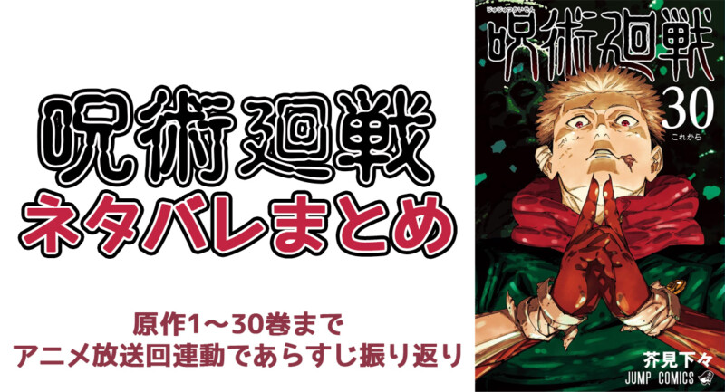 呪術廻戦ネタバレあらすじまとめ！単行本30巻最終回まで「死滅回游 前編」前に予習しよう！
